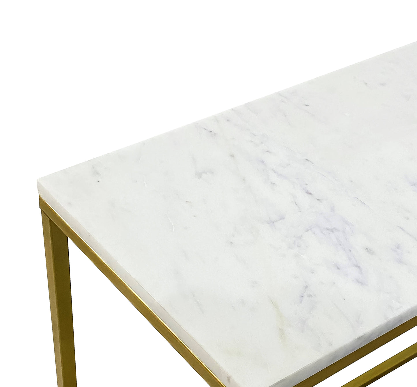 Agni Marble Top Gold Legs Console Table