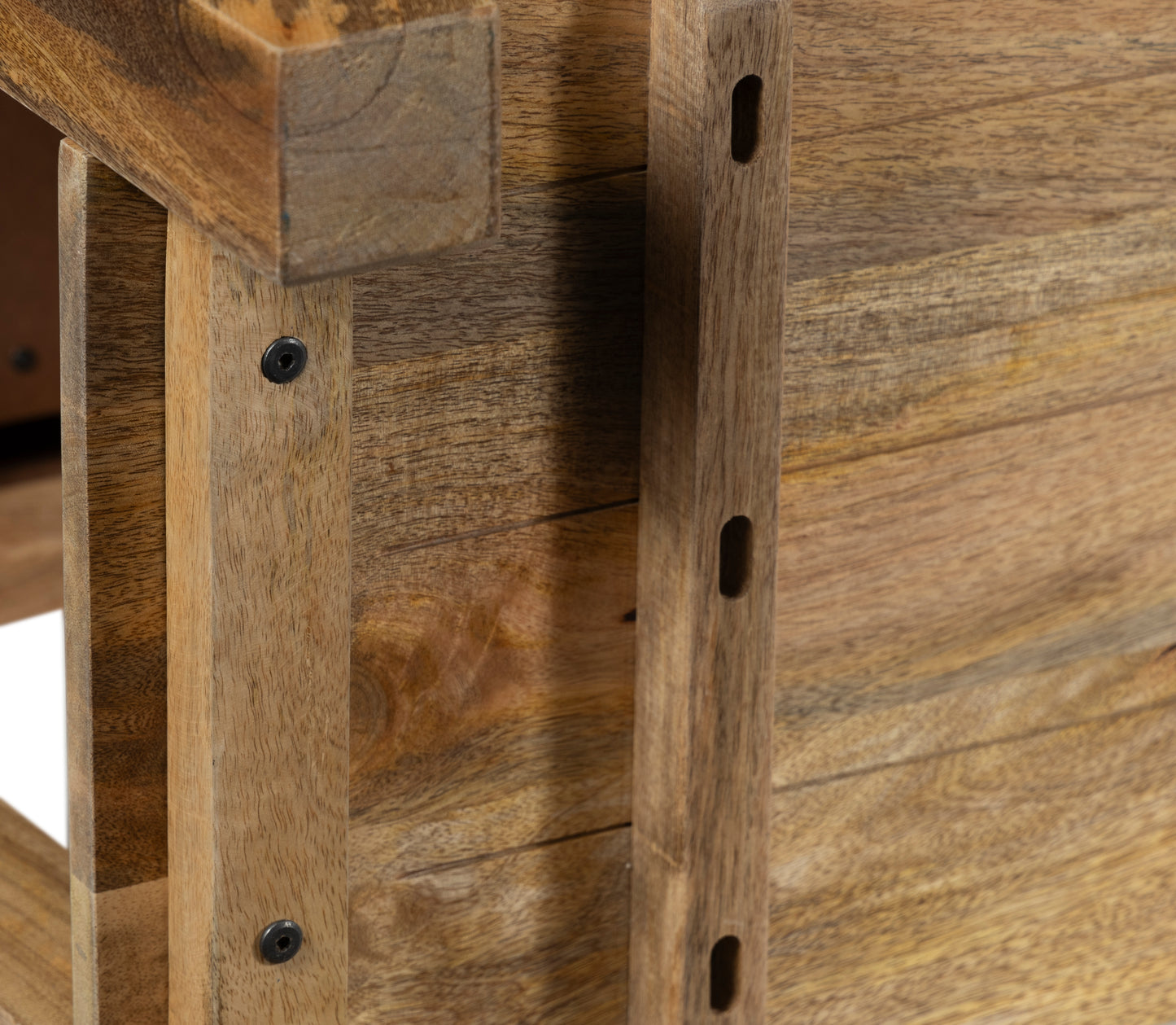 Byron Natural Mango Wood & Rattan Console Table with 3 Drawers - 150cm