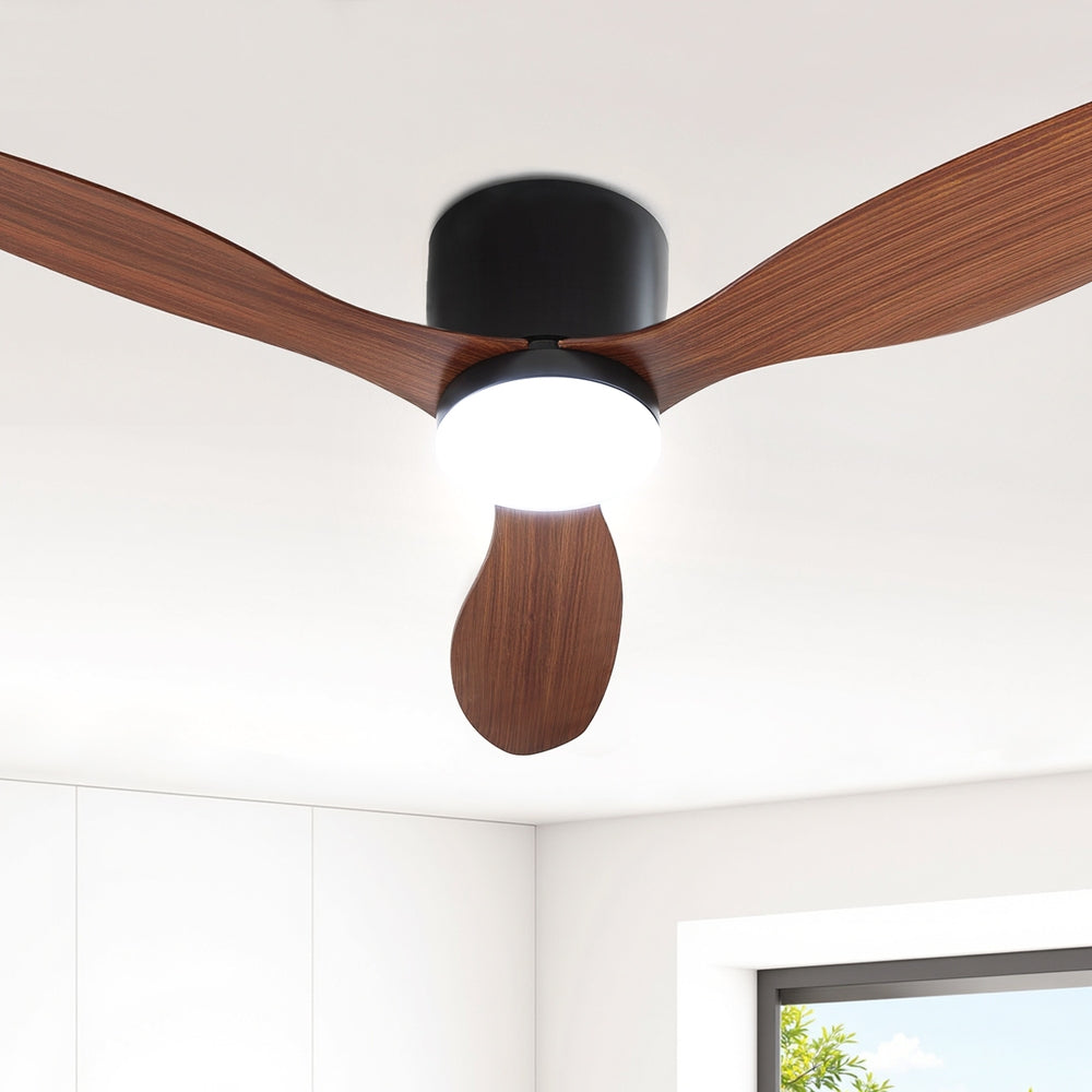 Devanti 52'' Ceiling Fan DC Motor w/Light w/Remote - Dark Wood