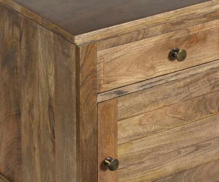 Clovelly Bedside Table - Natural Finish 1 Drawer & 1 Cabinet