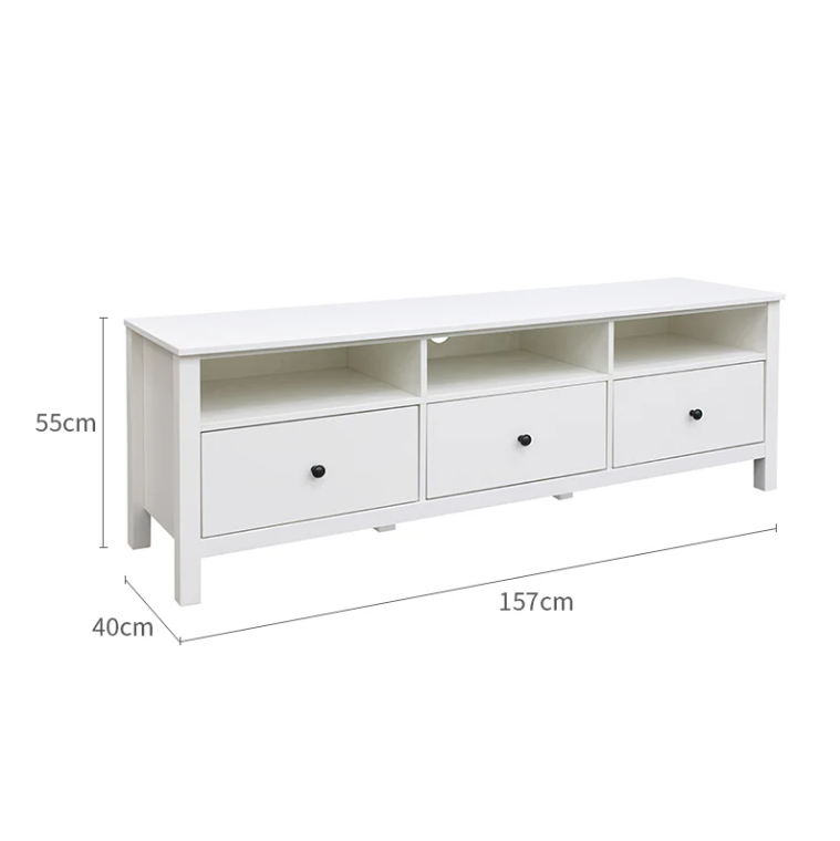 Floriana White TV Unit with 3 Drawers