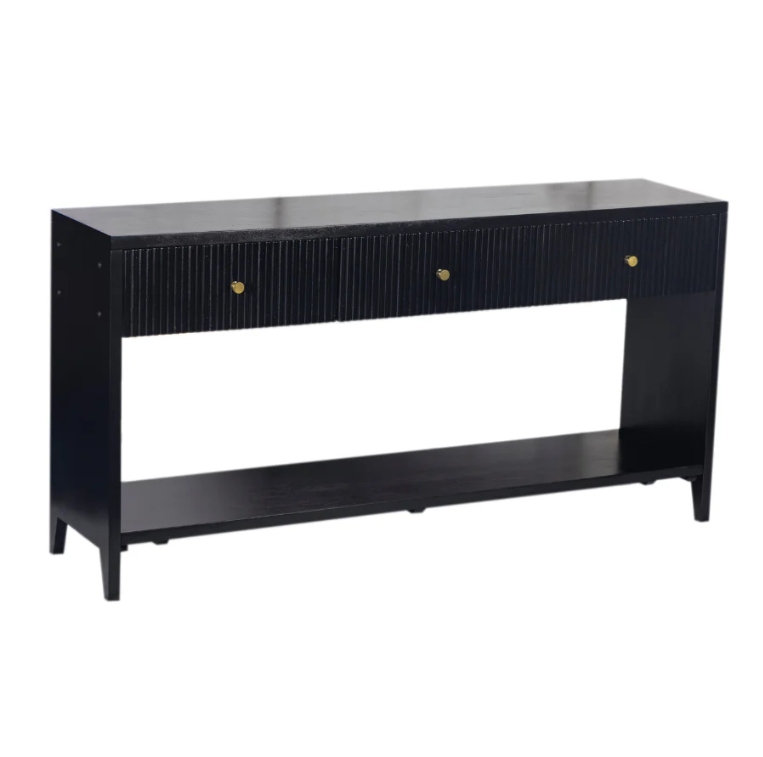 Frazer Black Console Table with 3 Drawers