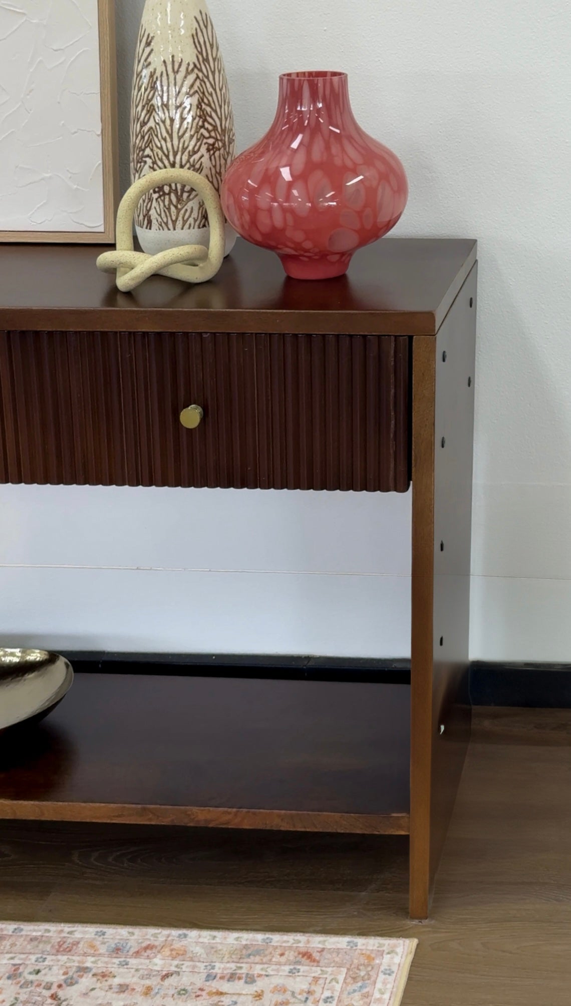 Frazer Walnut Console Table with 3 Drawers