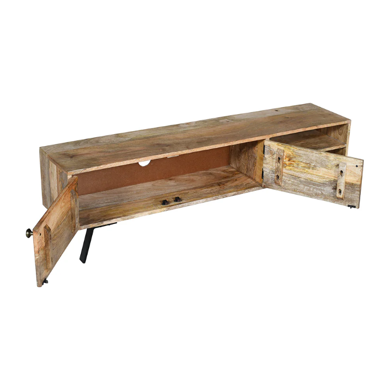 Leia 2 Doors Mango Wood TV Unit Stand with Storage