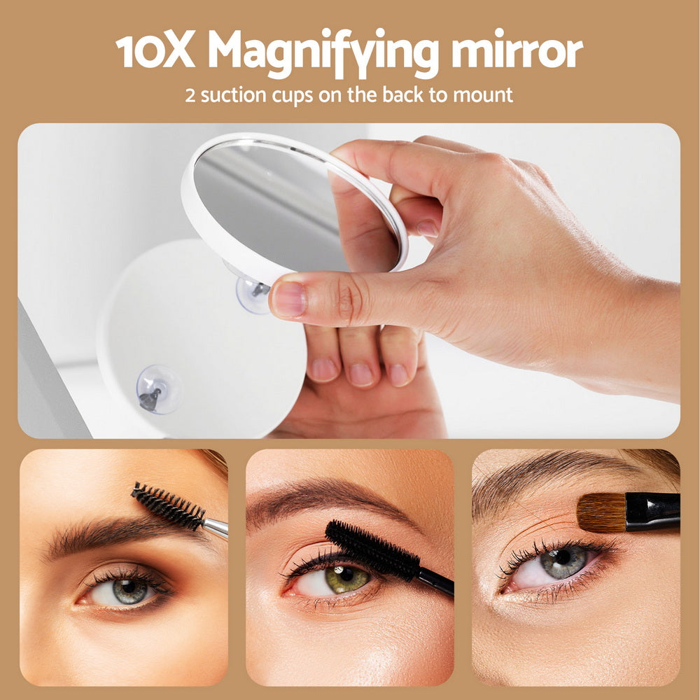 Embellir Makeup Mirror 60x50cm Hollywood Vanity with LED Light Tabletop White