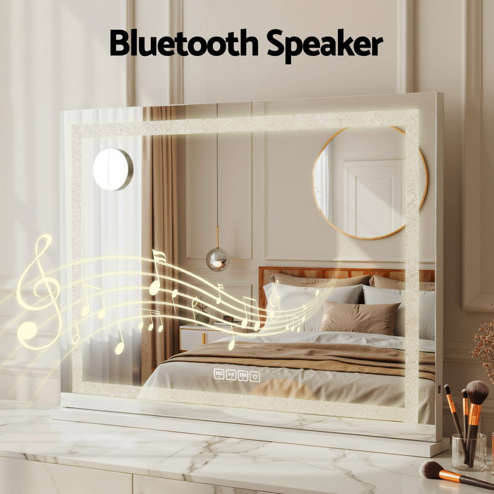 Embellir Bluetooth Makeup Mirror 80x58cm Hollywood Vanity with LED Light Crystal