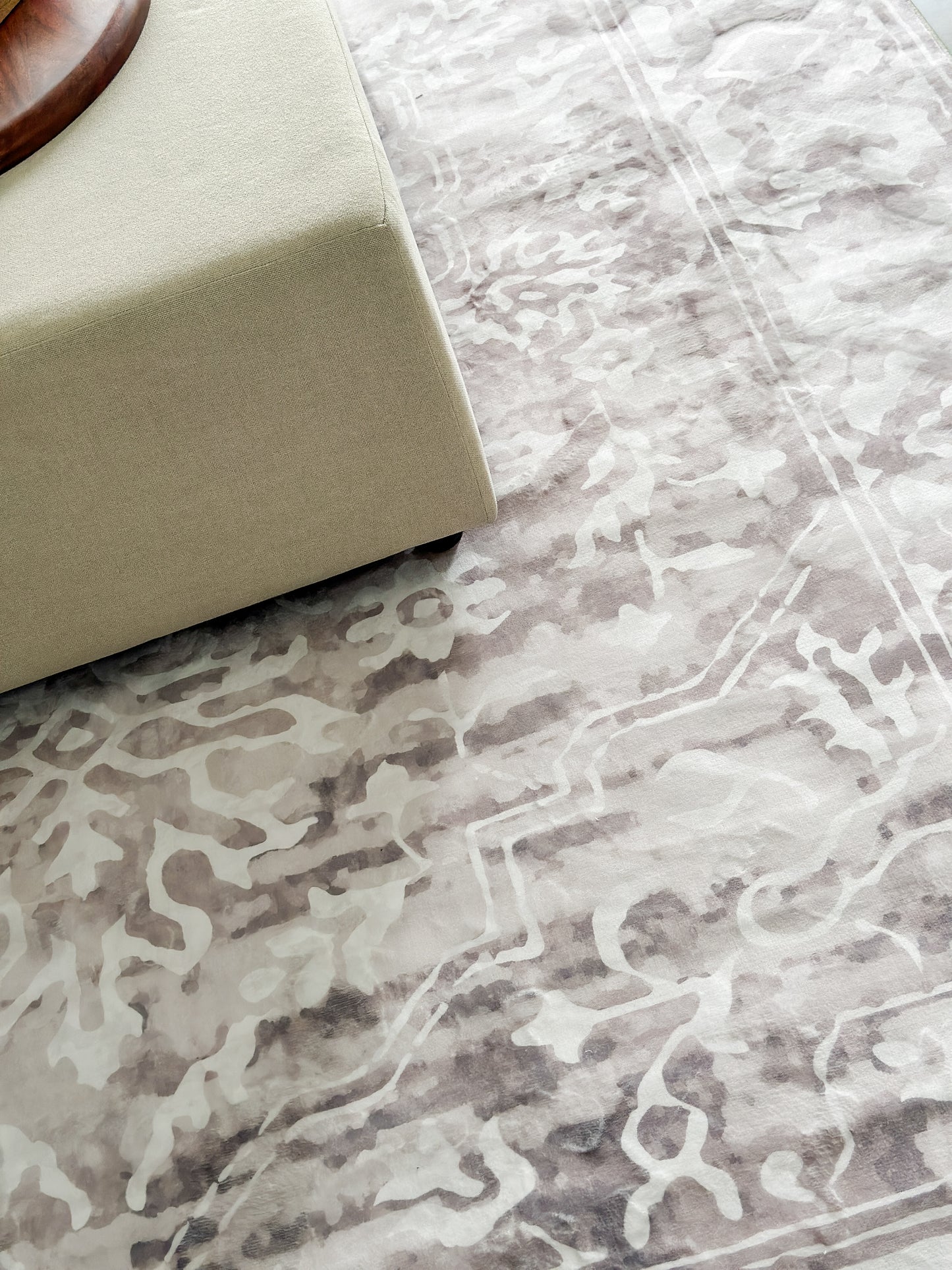 Shay Beige Traditional Distressed Machine Washable Rug