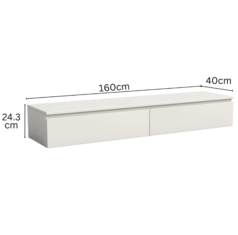 Madison Floating White TV Unit with Storage