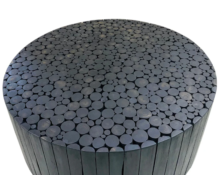 Musca Black Wooden Round Coffee Table