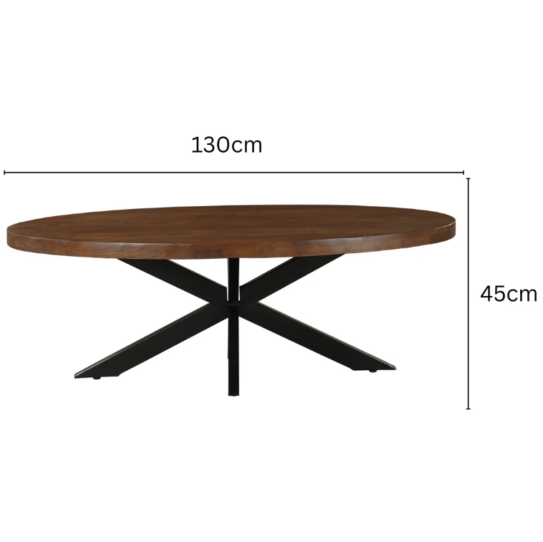 Nova Walnut Finish Wooden Oval Coffee Table