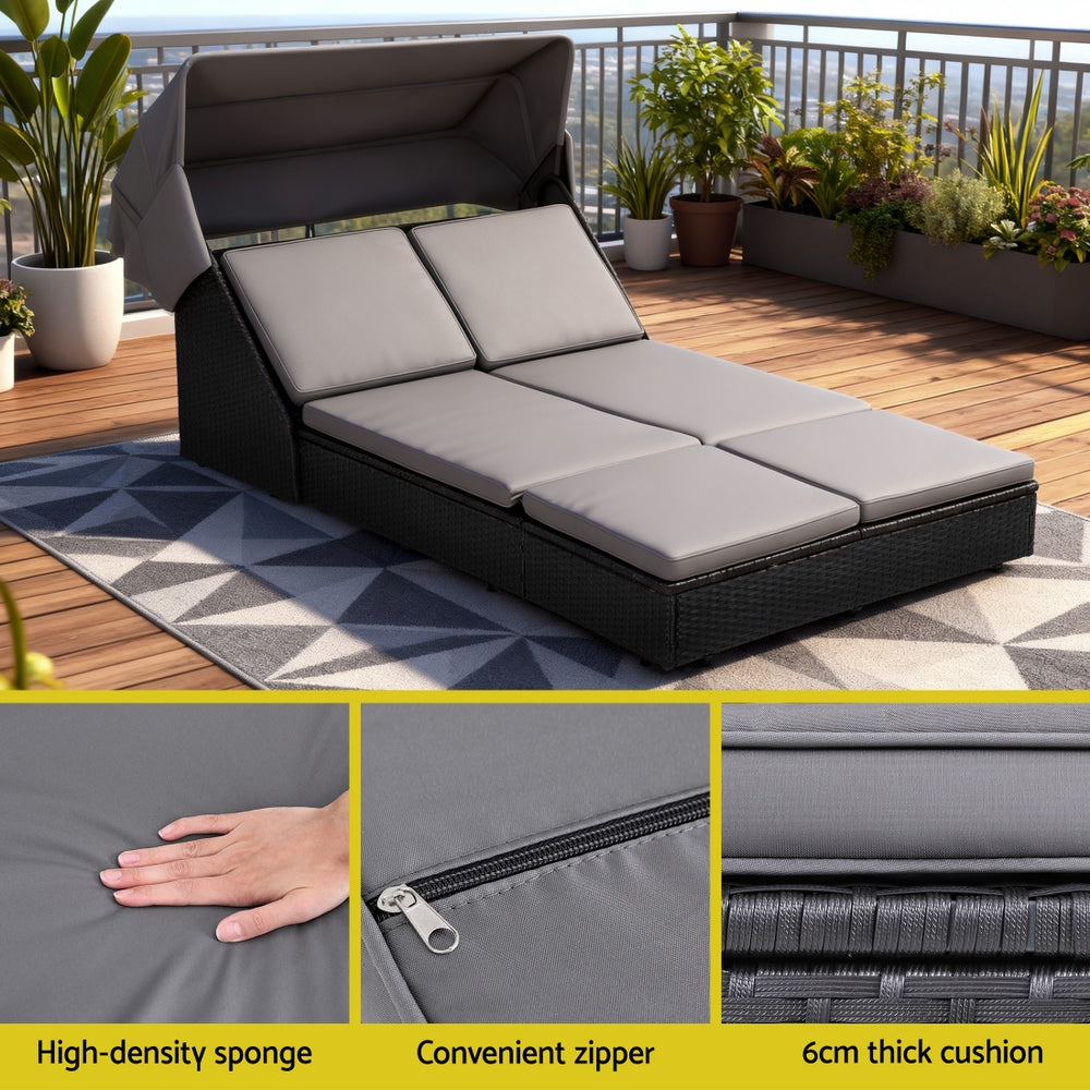 Gardeon Outdoor Day Bed Sun Lounge Setting Wicker Lounger Patio Furniture