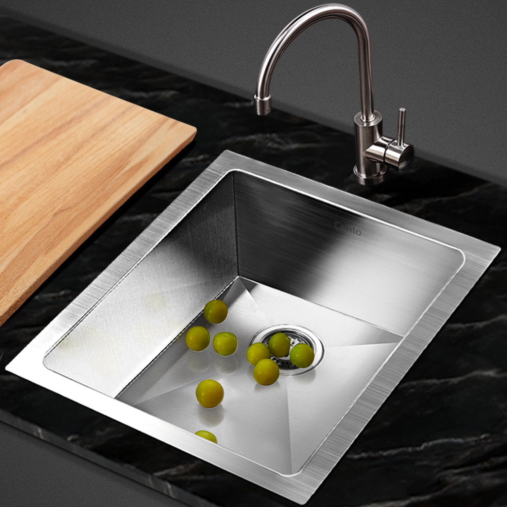 Cefito Kitchen Sink 45X39CM Stainless Steel Basin Single Bowl Silver