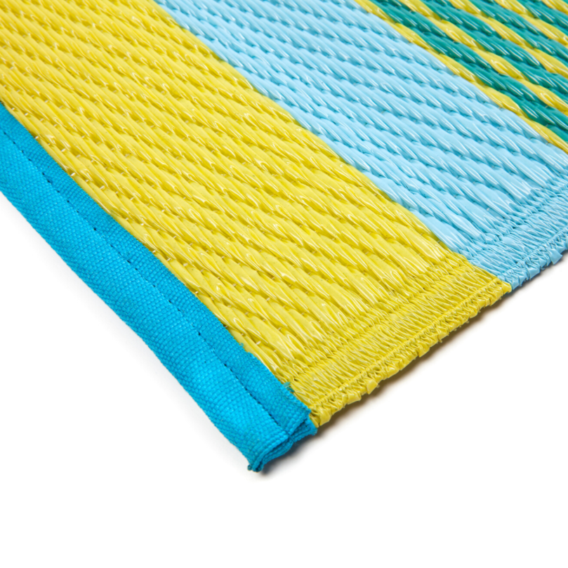 Tromso Multicoloured Blue Scandinavian Recycled Plastic Outdoor Rug