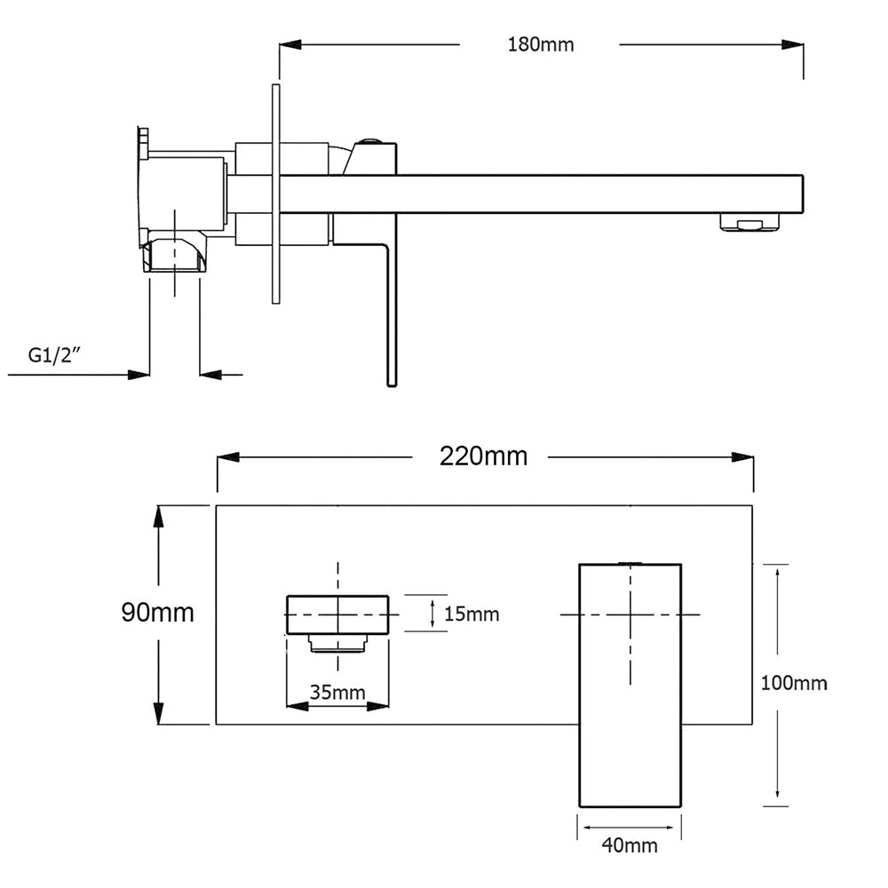 WELS 7.5L/min Basin Mixer Bathroom Vanity Brass Chrome Wall Mounted Spout Outlet