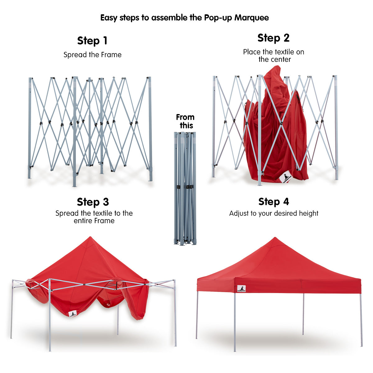 Wallaroo Gazebo Tent Marquee 3x3 PopUp Outdoor Red