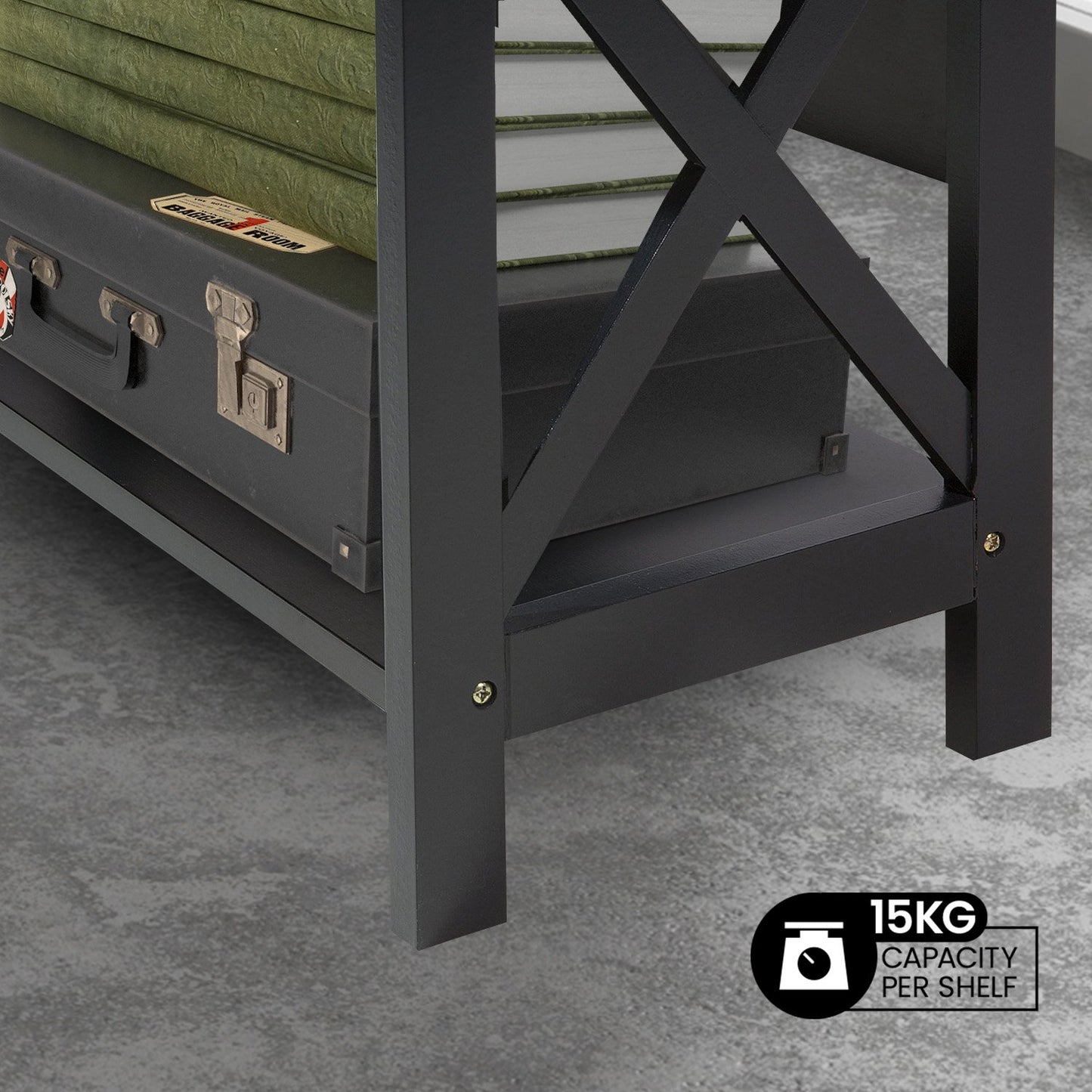 Sarantino Daphne 5-tier Cross Panel Bookshelf