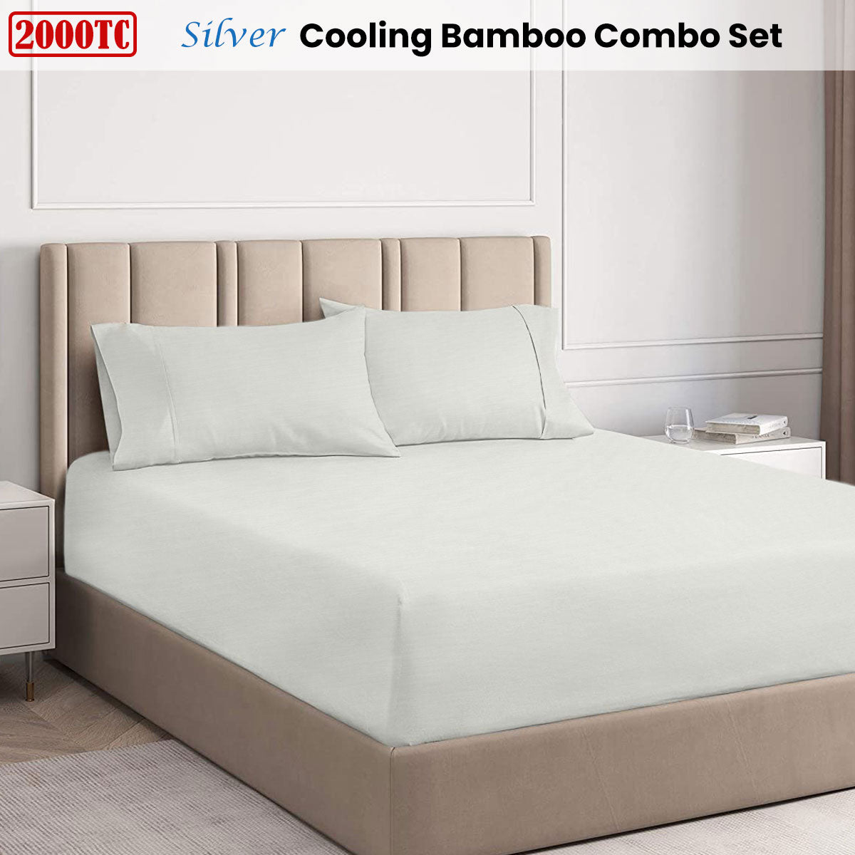 Ramesses Silver 2000TC Cooling Bamboo Combo Set King