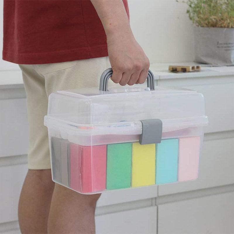 Translucent Three Layer Toolbox Multifunctional Folding Storage Box Organizer