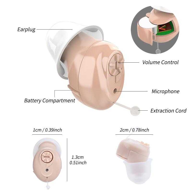 Digital Ear Hearing Aid For Seniors Skin Color