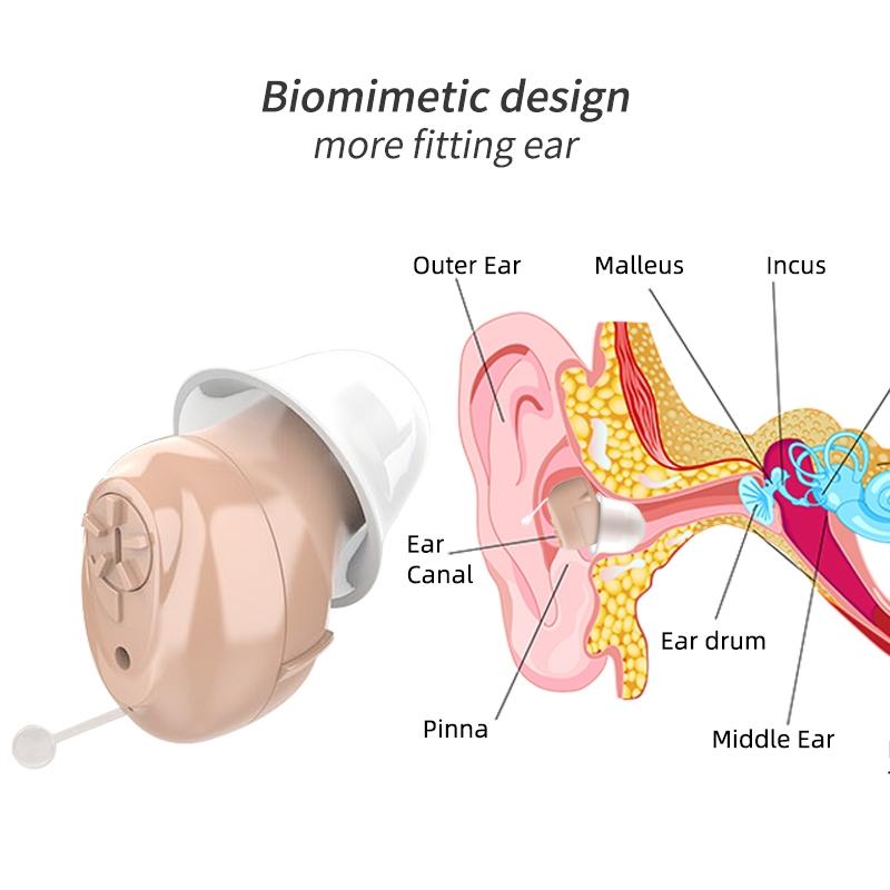 Digital Ear Hearing Aid For Seniors Skin Color