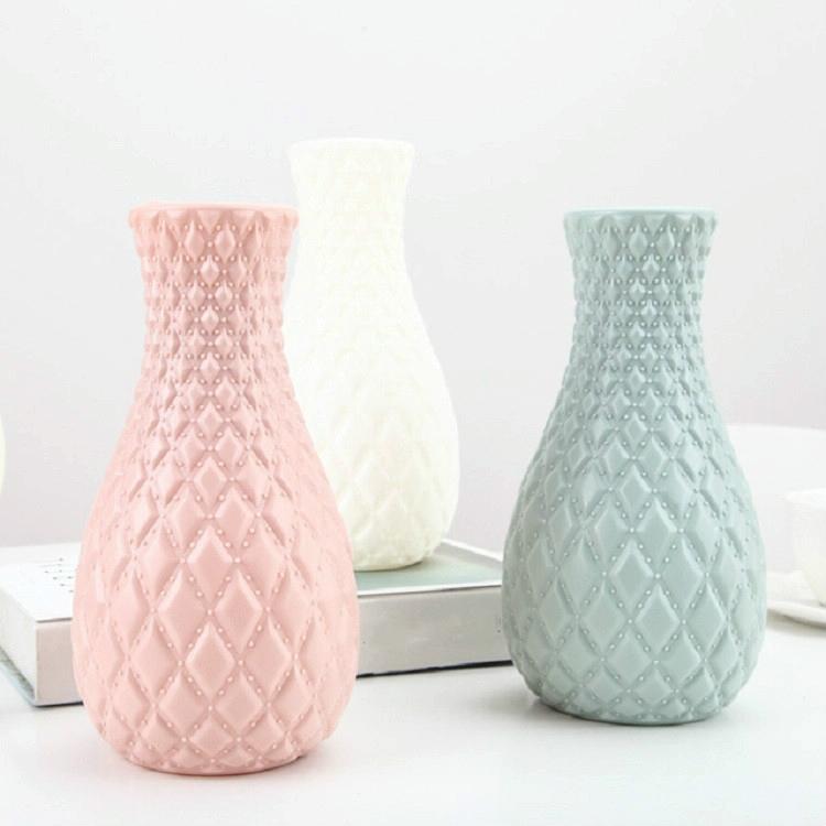 Hydroponic Plastic Vase for Dry and Wet Flower Arrangements - Desktop Furnishings - Milk White