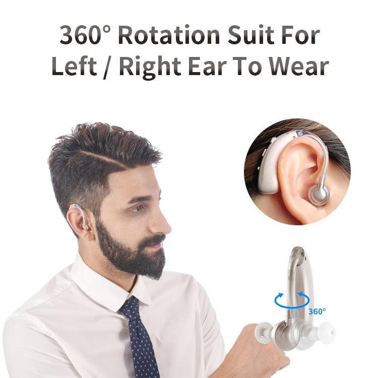 Earhook Hearing Aid With Usb Charging Noise Reduction - Blue