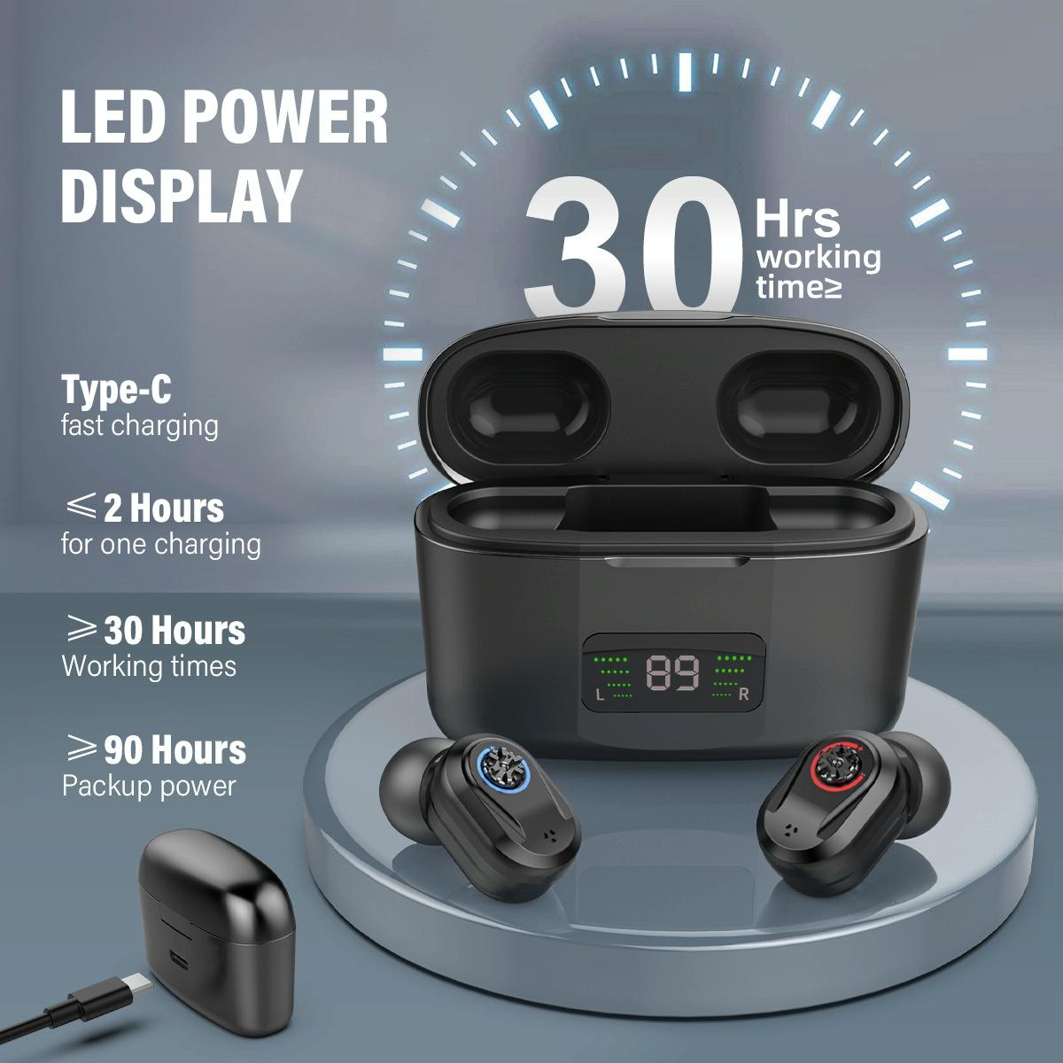 Digital Display In Ear Hearing Aid Earphone - Complexion