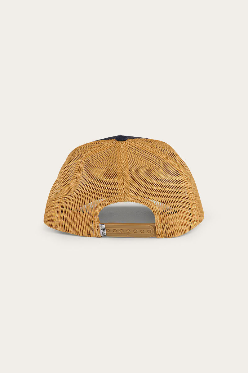 Ringers Western Hackett Trucker Baseball Cap Hat in Navy/Clay