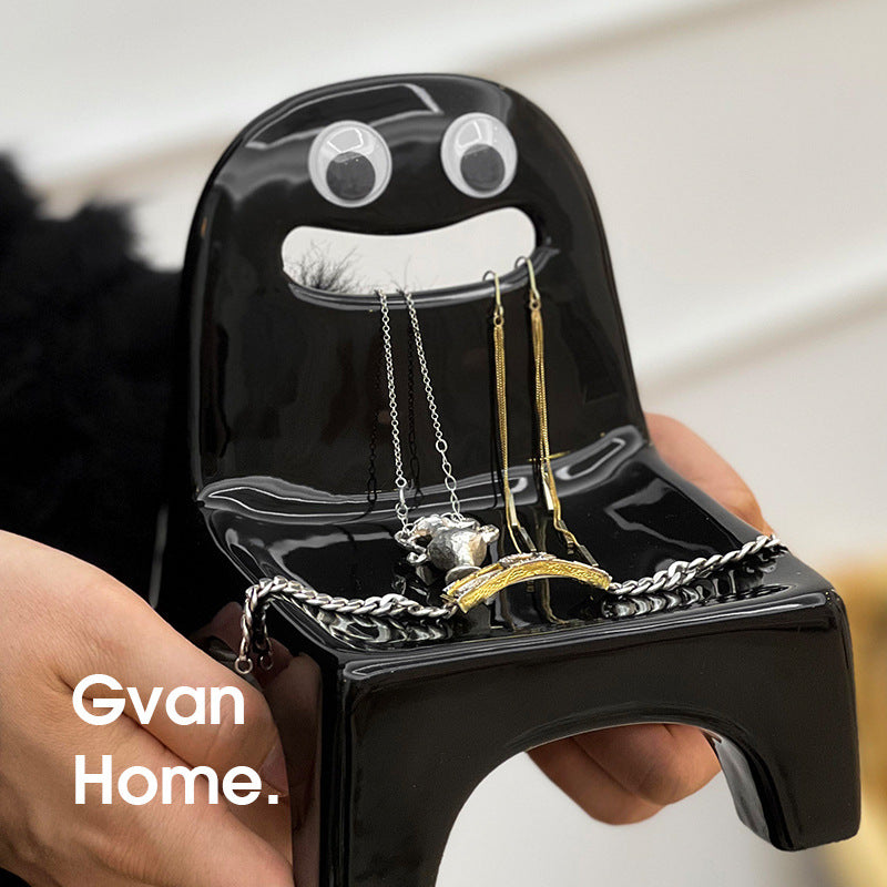 Artisan Medium-High Fired Ceramic Serving Tray - Handcrafted Home Decor Piece(black)