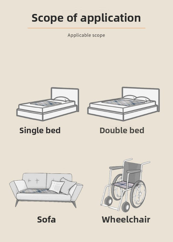 Washable Incontinence Bed Pad 100x150cm Reusable Waterproof Mattress Protector with Non-Slip Backing 4-Layer Absorbent Underpad for Elderly and Adults Smoky gray