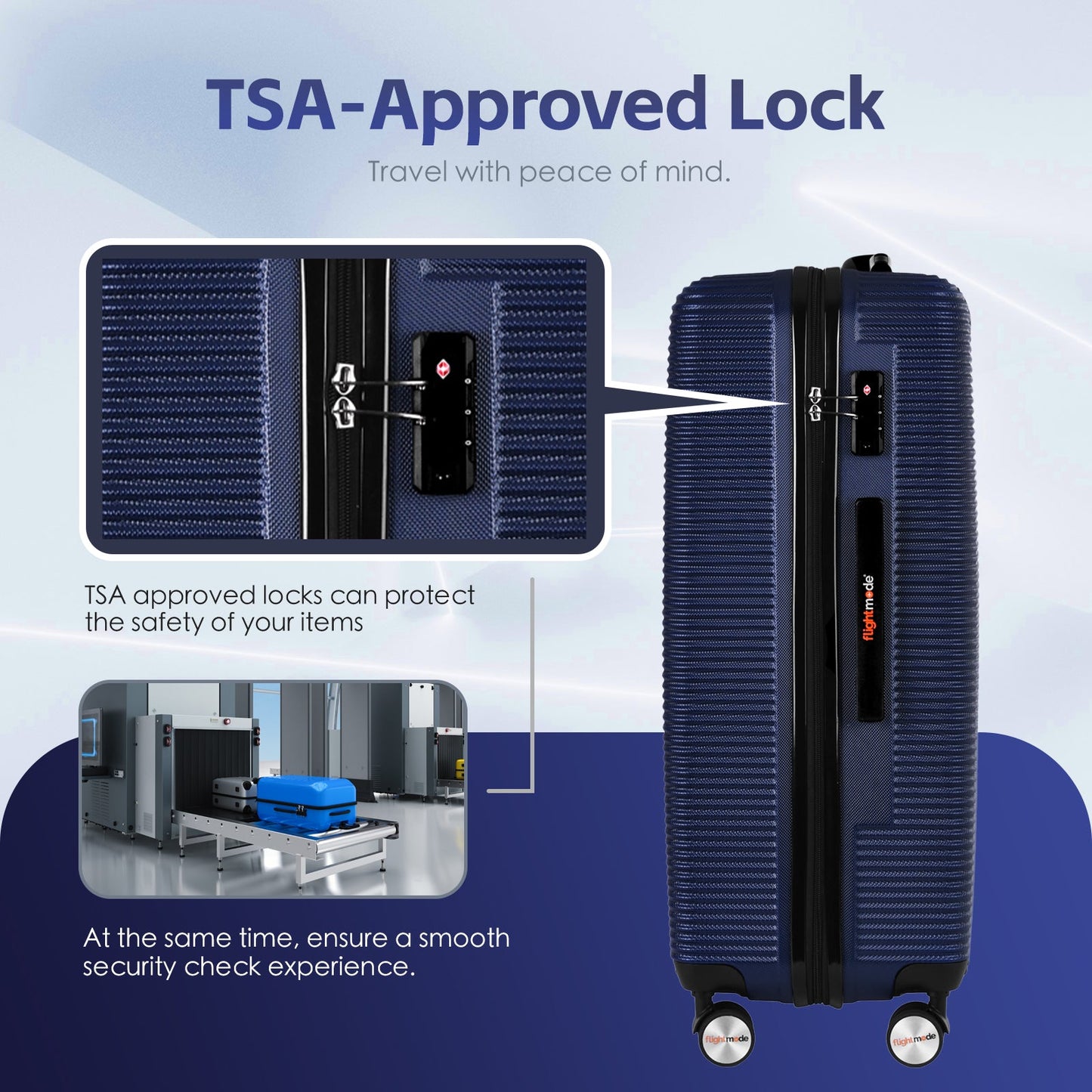 24" Digital Weighing Scale and USB Charging Port Lightweight Luggage Suitcase Silver Blue