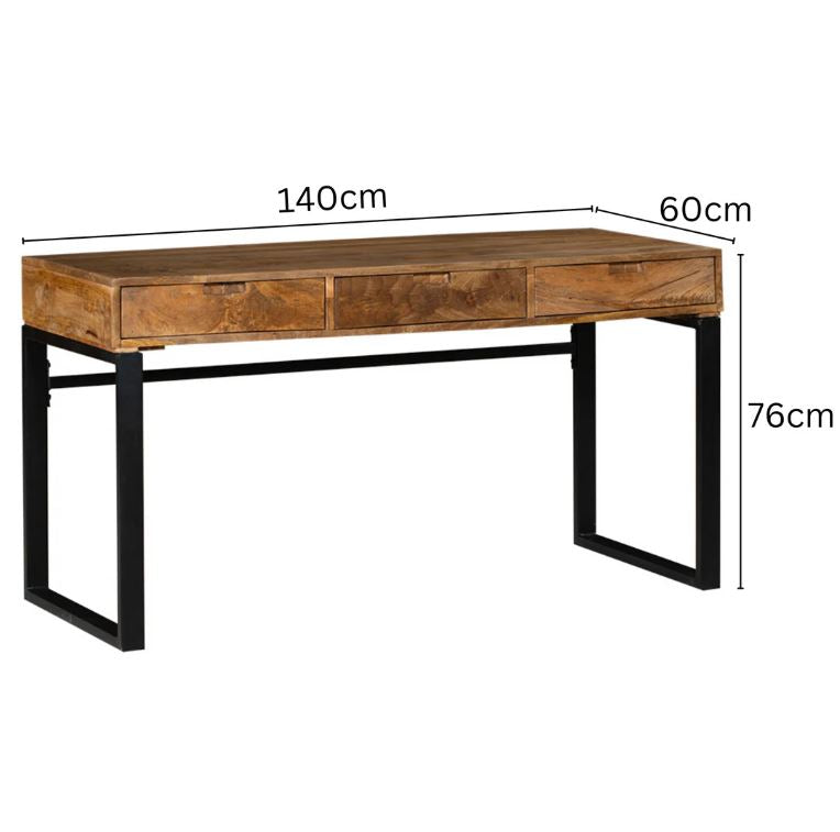 Venus Natural Wood Modern Design 3 Drawer Study Desk for Home & Office