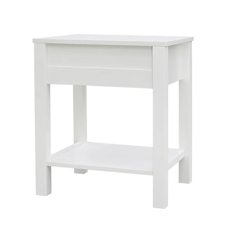 Safi White Bedside Table with 1 Drawer