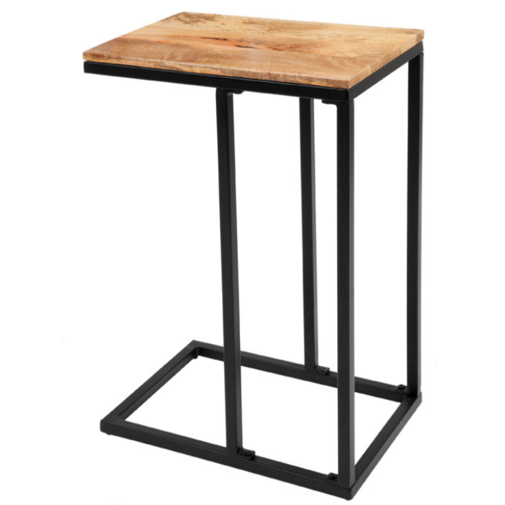 Bhumi C-Shaped Mango Wood Side Table