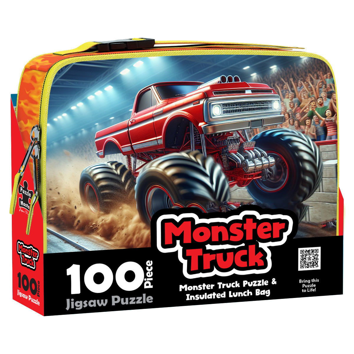 Puzzle Master Monster Truck 100-Piece AR Jigsaw & Insulated Lunch Bag