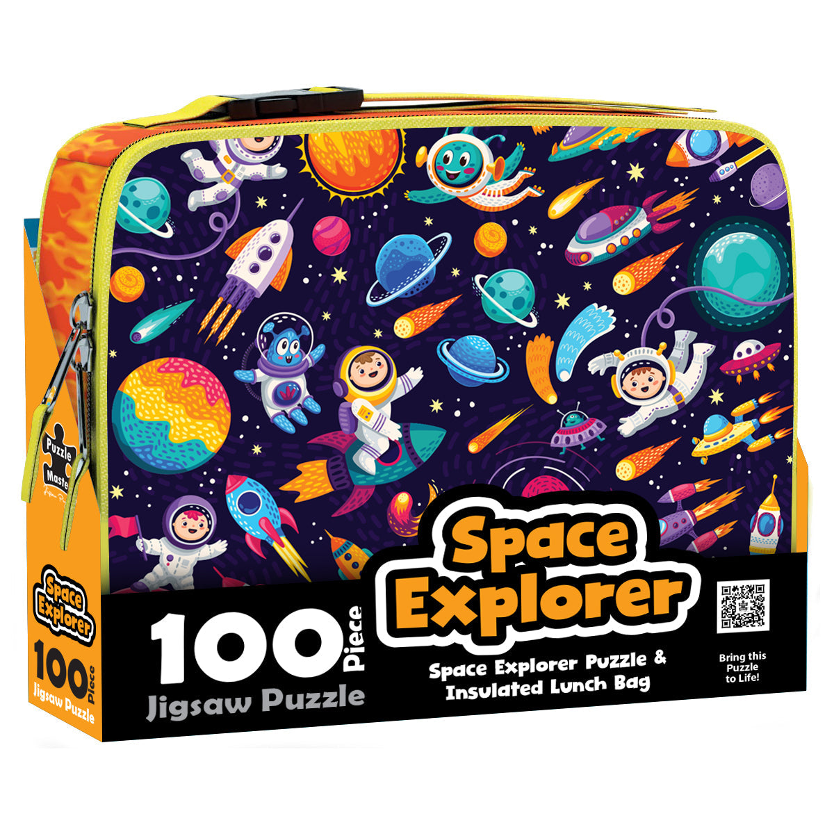 Puzzle Master Space Explorer 100-Piece AR Jigsaw & Insulated Lunch Bag