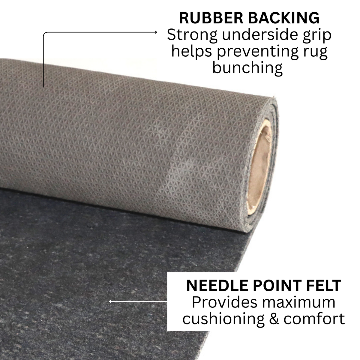 Felt Rug Underlay with Non-Slip Rubber Backing