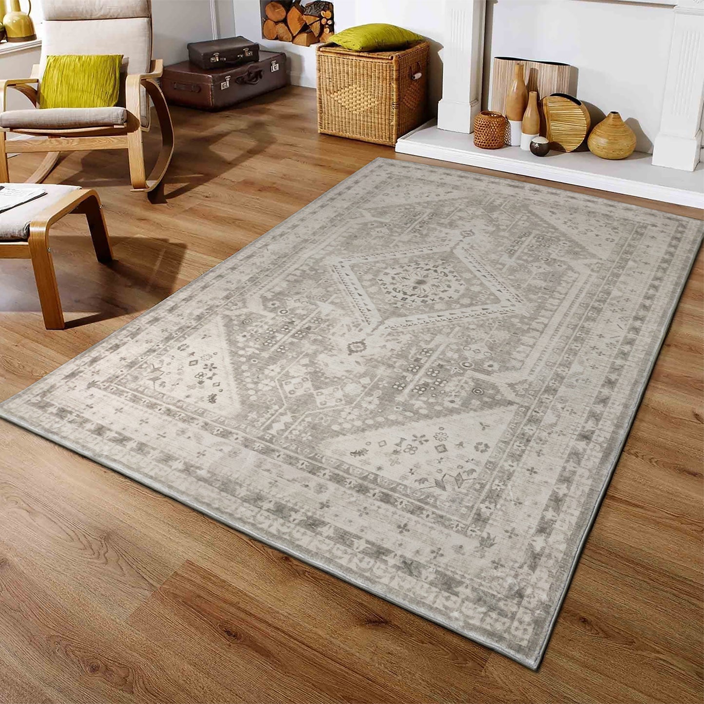 Lagos Grey Machine Washable Rug