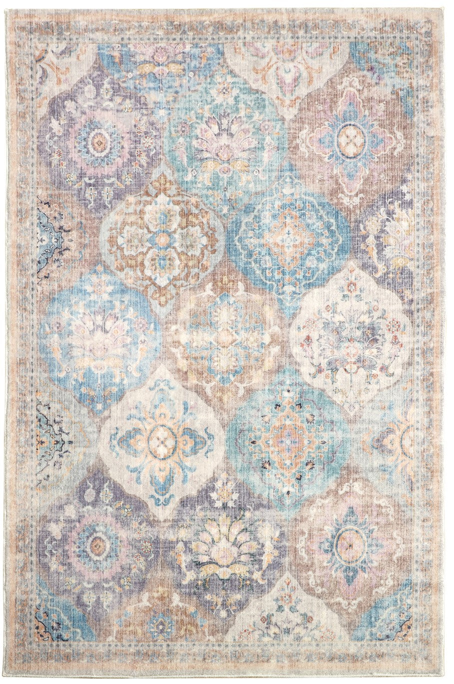 Chighu Multicolour Distressed Machine Washable Rug