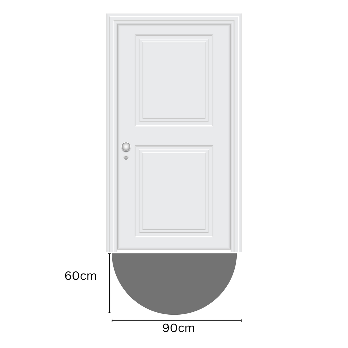 Nubra Natural Plain Half Round PVC Backed Coir Doormat