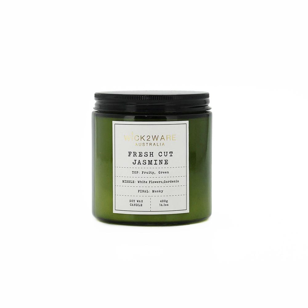 Green Soy Jar Candle – Fresh Cut Jasmine – 400g