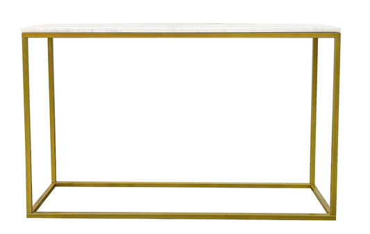 Agni Marble Top Gold Legs Console Table
