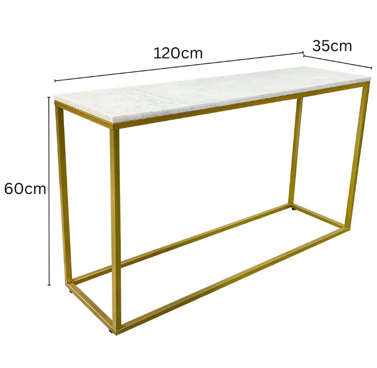 Agni Marble Top Gold Legs Console Table
