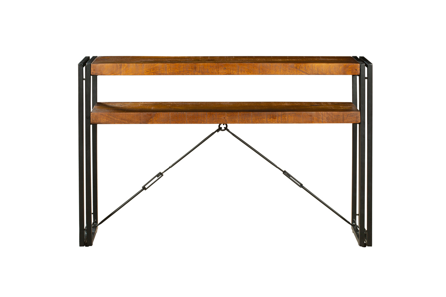 Astra 2 Shelves Mango Wood Industrial Console Table