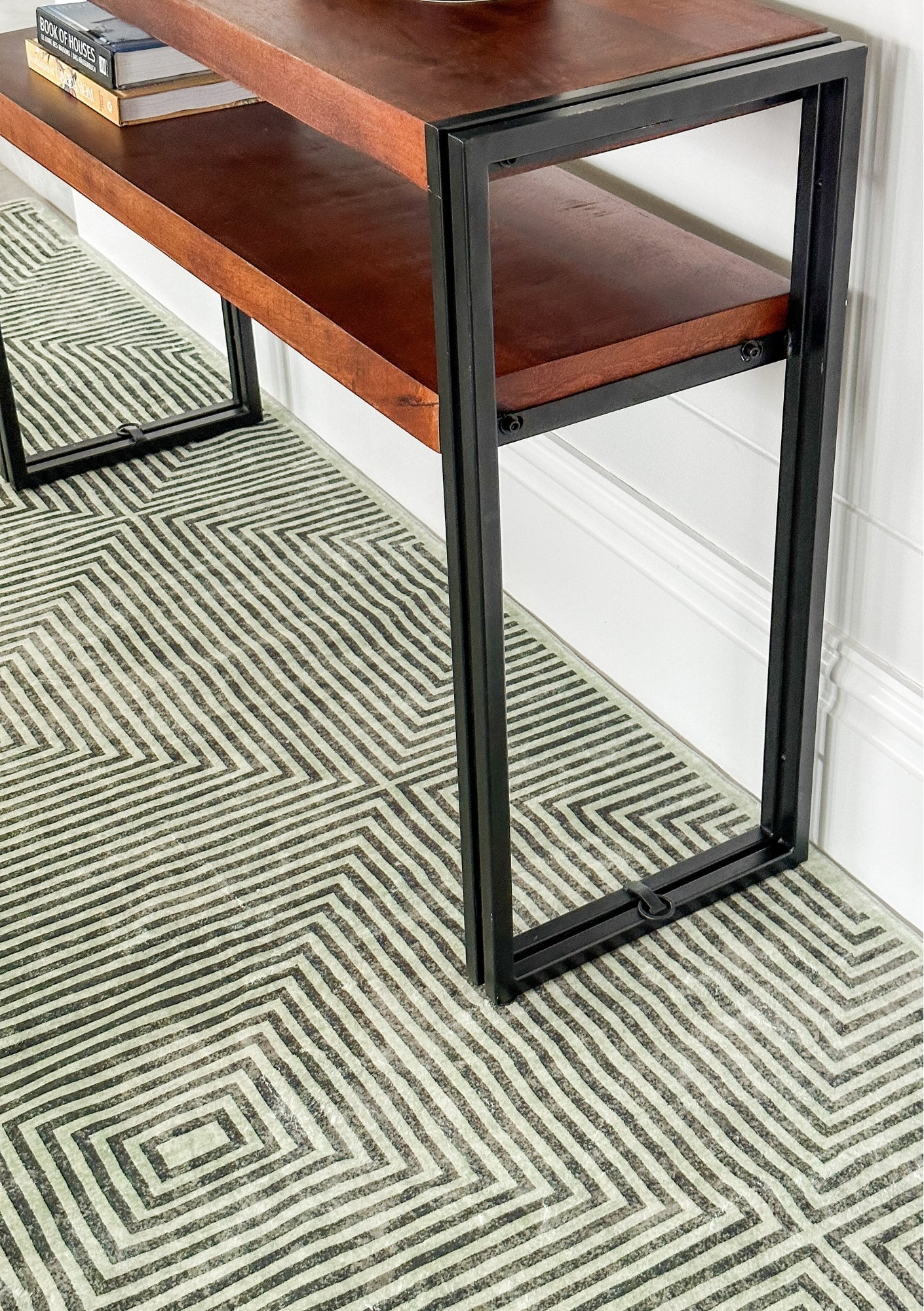 Astra 2 Shelves Mango Wood Industrial Console Table