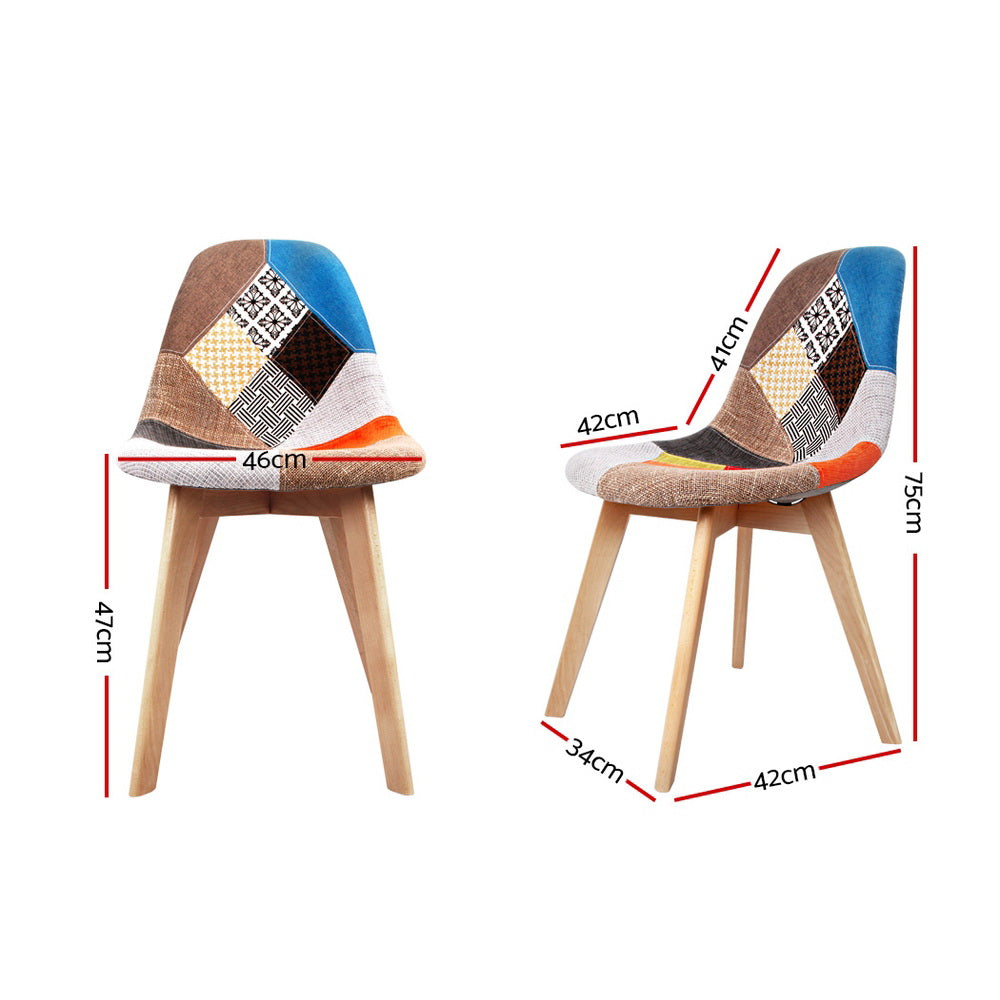 Artiss Dining Chairs Set of 2 Fabric Retro Replica DSW