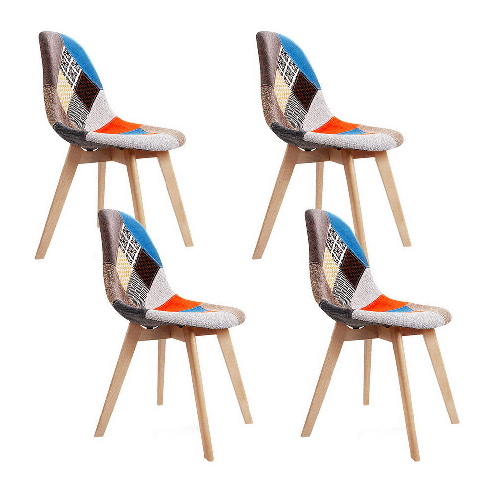 Artiss Dining Chairs Set of 4 Fabric Retro Replica DSW