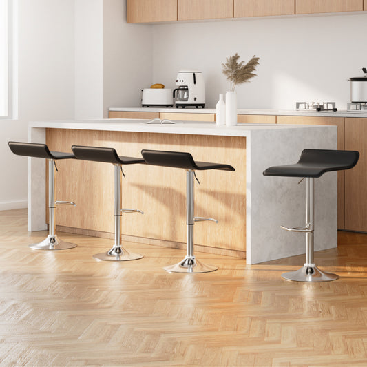 Artiss 4x Bar Stools Adjustable Gas Lift Chairs Black