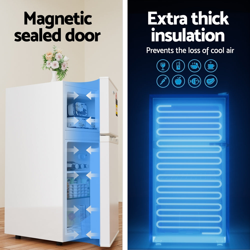 Devanti 85L Bar Fridge Mini Freezer Refrigerator White