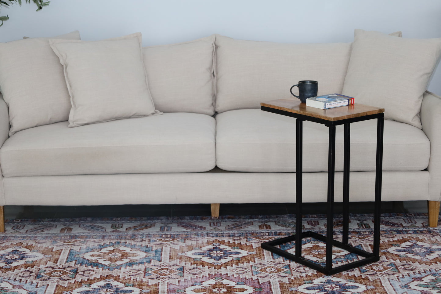 Bhumi C-Shaped Mango Wood Side Table